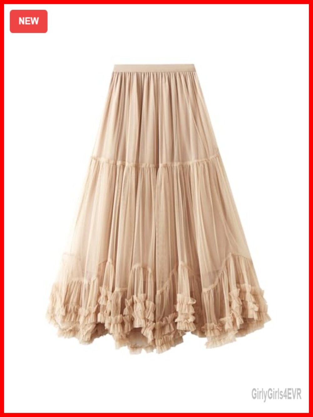 Womens Maxi Tulle Skirt A Line Tiered Mesh Tutu Fairy Layered High Rise
